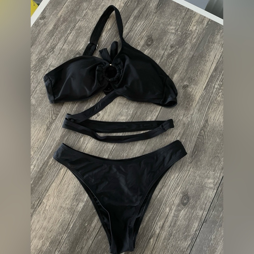 Strappy Black 2 Piece Bikini